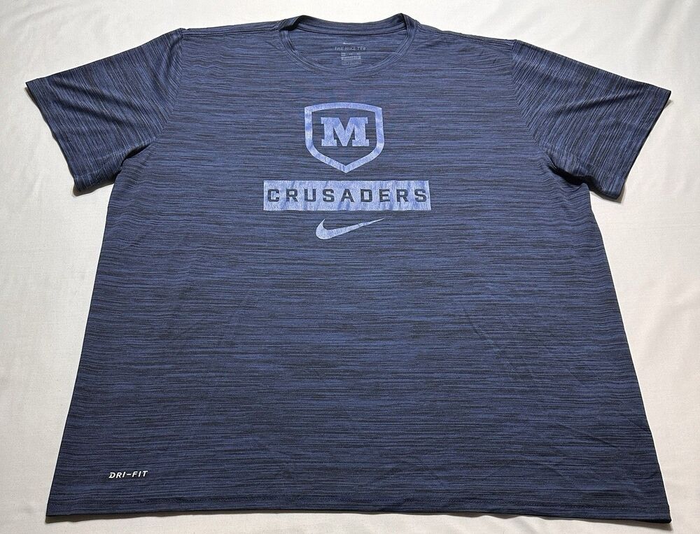 Madonna Crusaders Nike Dri Fit Shirt Mens Size XXL 2XL Short Sleeve Logo Heather